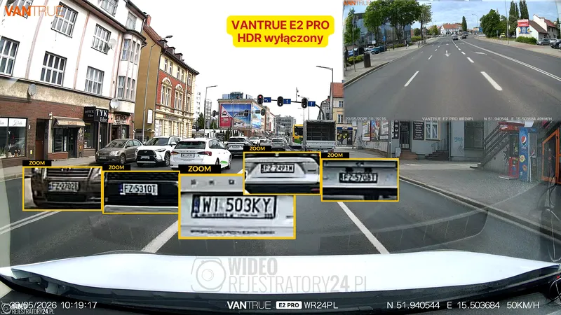 jakość nagrań 4K z kamery samochodowej vantrue e2 pro